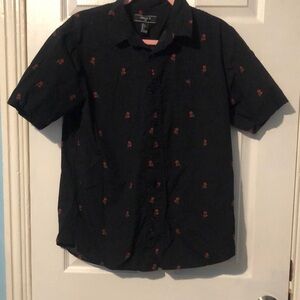 Forever 21 Black and Red Casual Button Down Shirt
